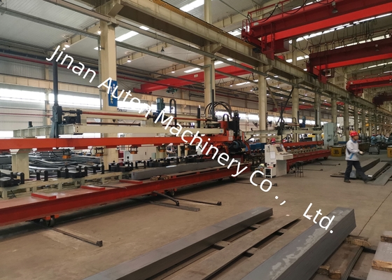 4-9mm 판 두께 트럭 빔 CNC 펀칭 생산 라인 4000-12000 mm 공작물 길이