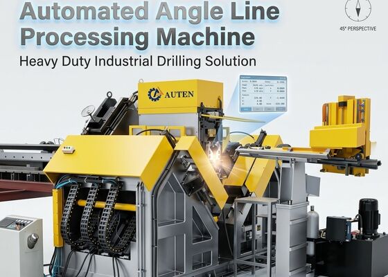 Used For Steel Framework Cnc Angle Drill Steel Machine Line With Hydraulic System