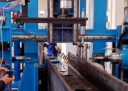 3 세트 도구 매거진 3D CNC H 빔 뚫기 터핑 및 절단 기계 Φ10 수압 표시 장치 캐릭터 크기
