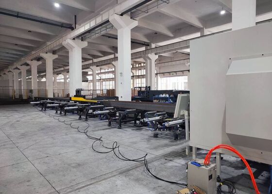 모델 BHD1250C CNC I빔 드릴링 마킹 절단 기계 라인 (기계식 주차 시스템용)